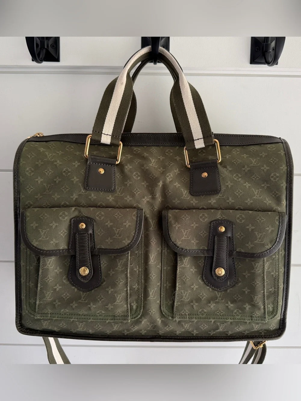 Louis Vuitton Olive Green Monogram Canvas Mini Lin Mary Kate Briefcase